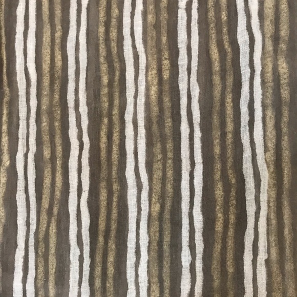 Lunn by Lilith 100% Linen Tabac Striped Scarf NWT - Picture 5 of 6